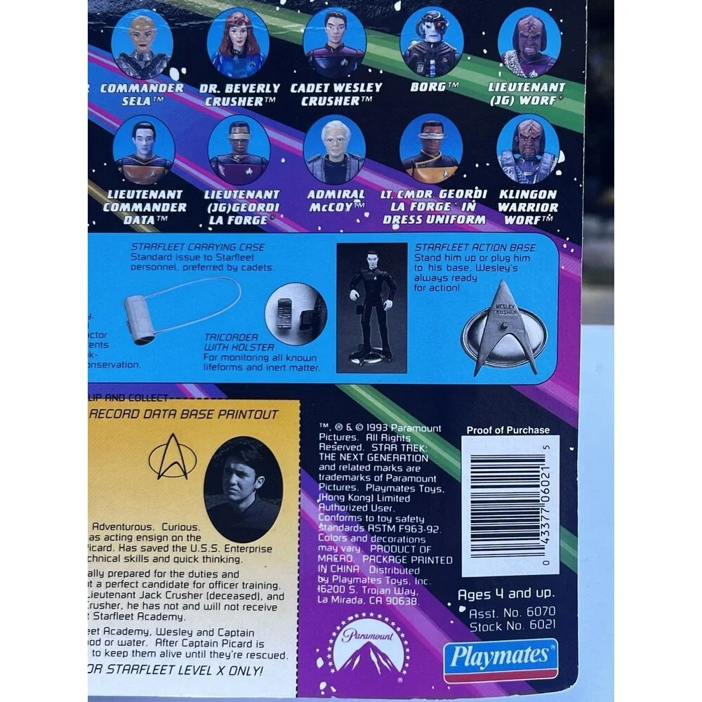 Playmates Star Trek The Next Generation Cadet Wesley Crusher Action Figure